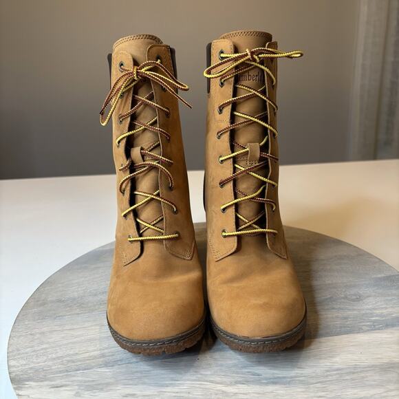Timberland Tillston 6" Wheat Nubuck Brown Leather Boots Women's US Size 9 - Picture 4 of 11